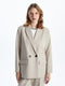 Women's Straight Long Sleeve Gabardine Blazer Jacket